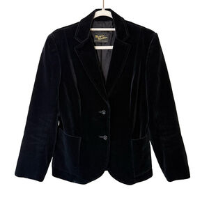 Vintage Marjorie Taylor Black Velvet Blazer Size 12 Holiday Retro 90s Evening